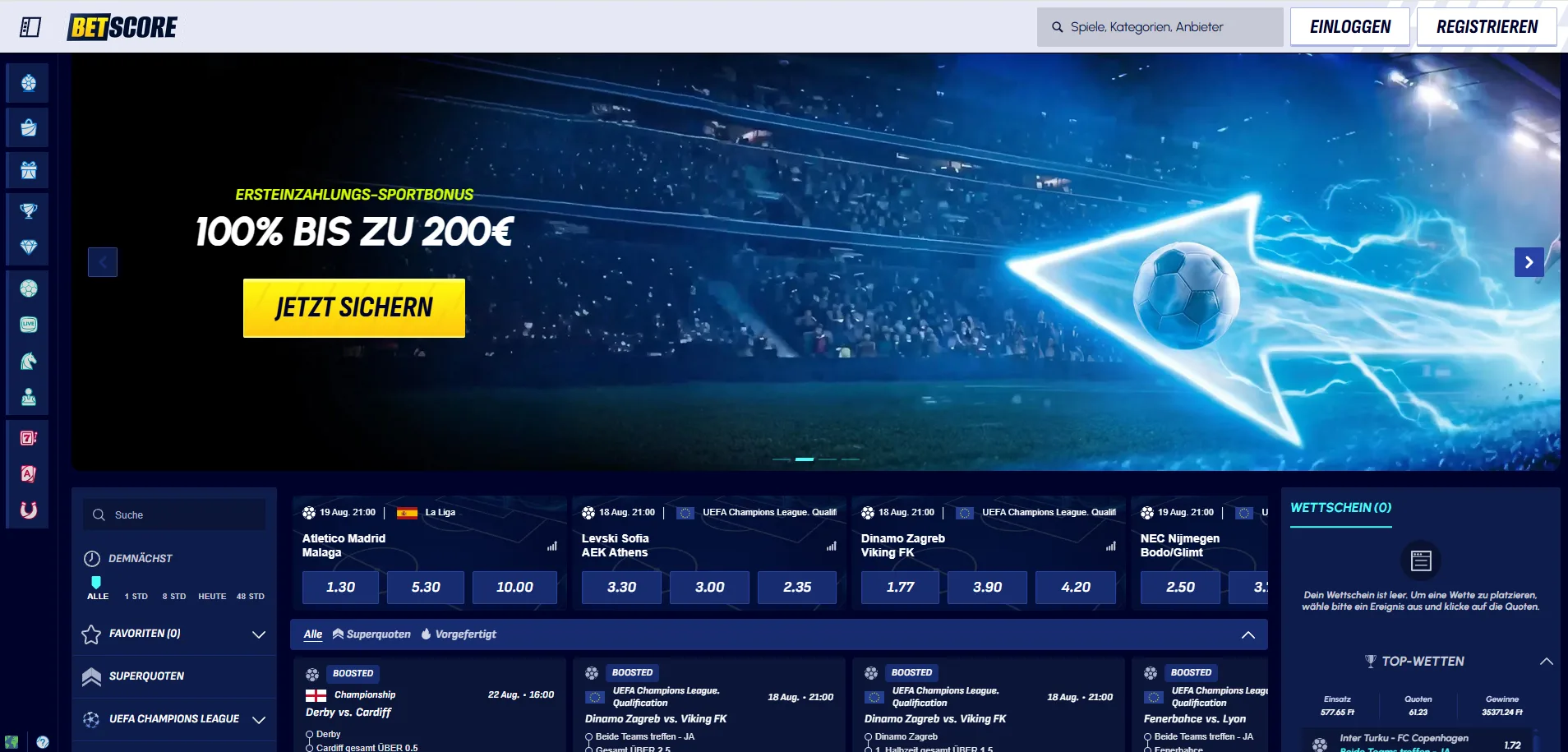 Betscore Casino Anmelden